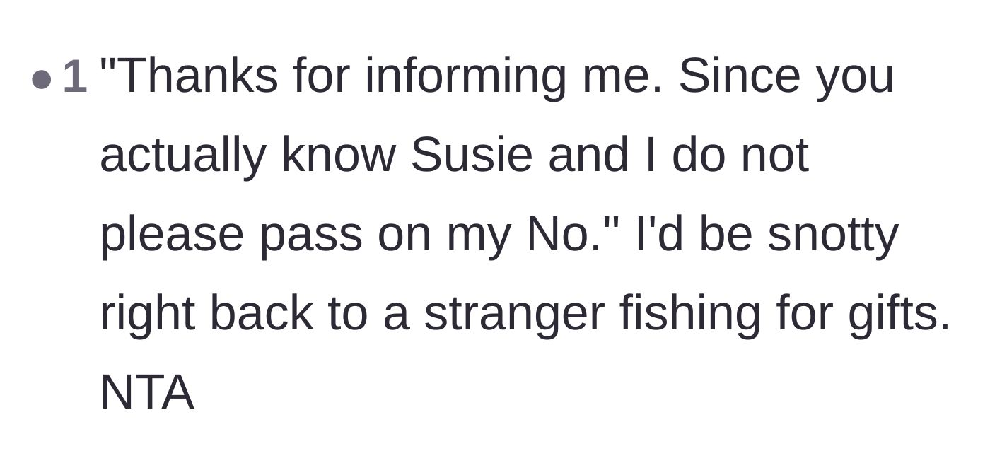 Comment thread 2 - A commenter suggesting a perfectly petty text response telling the mother-in-law to update the RSVP herself.