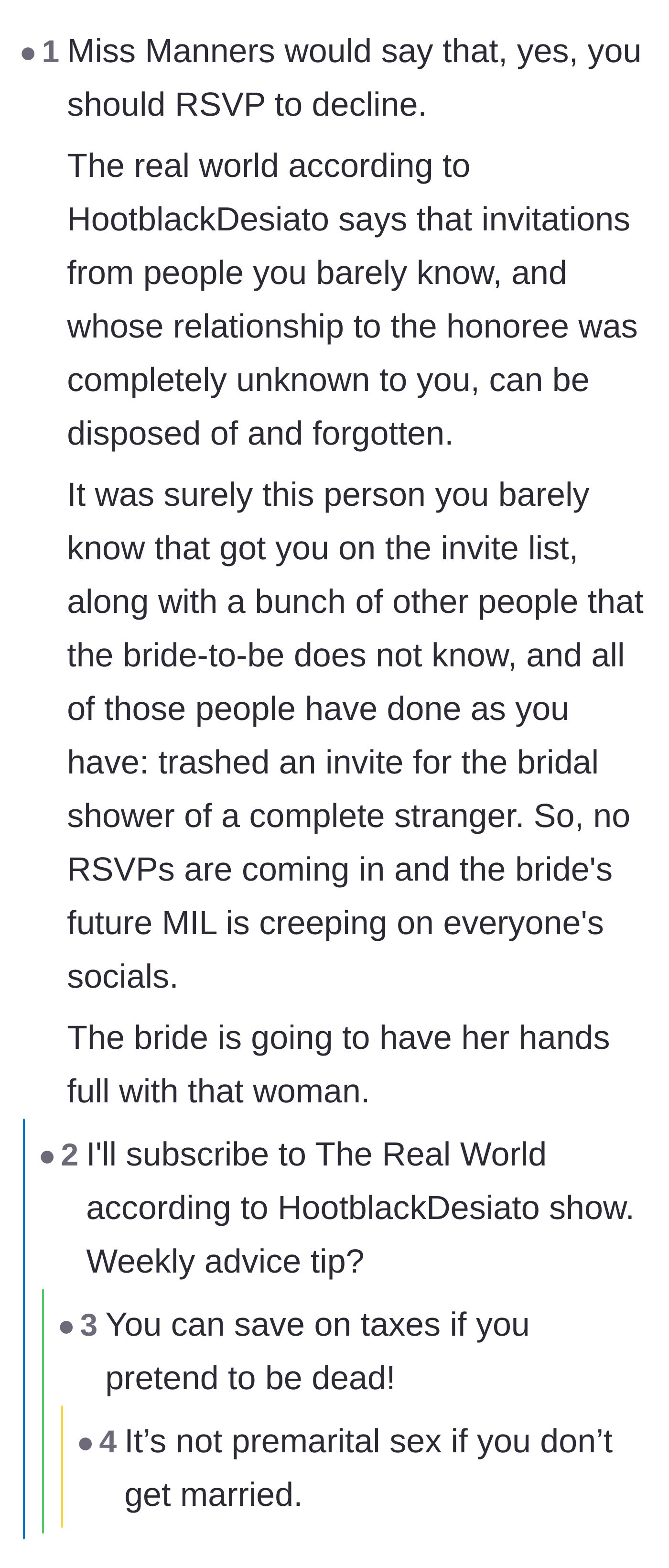 Comment thread 3 - A commenter breaking down real-world etiquette and pointing out that the mother-in-law is likely panicking because all her stranger invites were ignored.