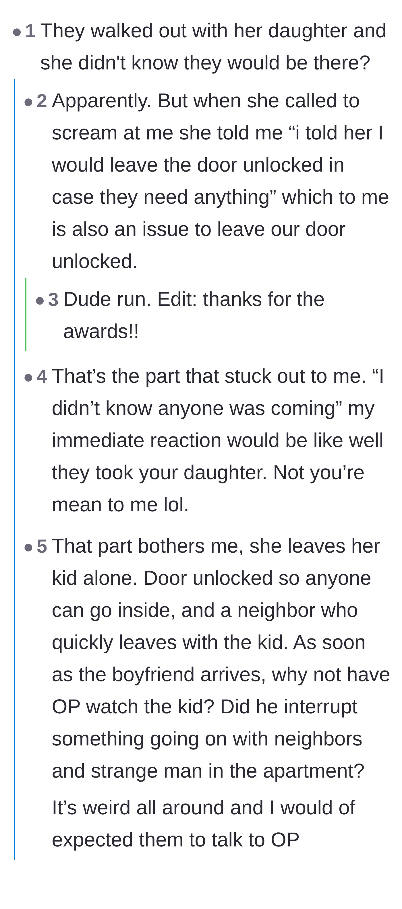 Comment thread 2 - The author reveals his girlfriend once ditched him right after a coma to go bar-hopping