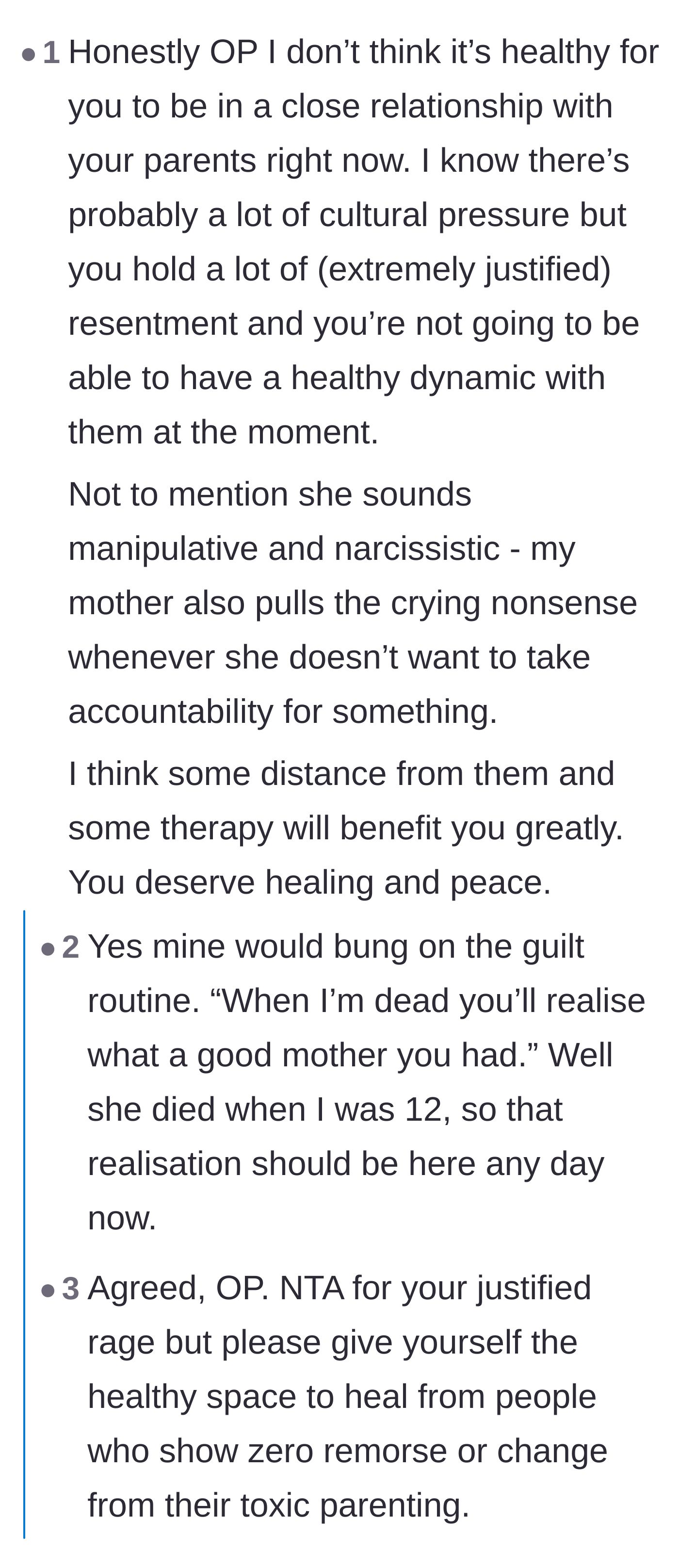 Comment thread 4 - Advice on navigating the intense cultural pressure to keep up appearances and the necessity of taking space to heal.
