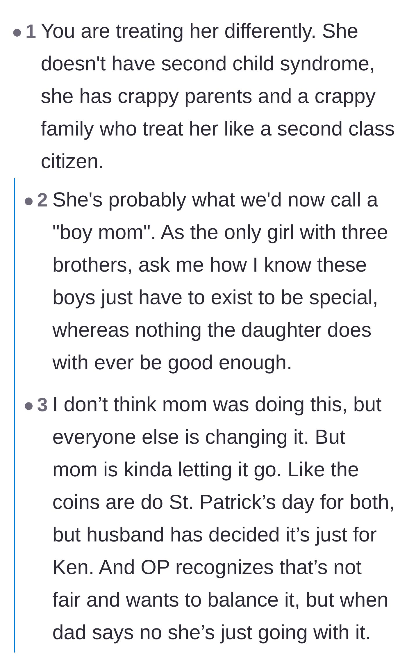 Comment thread 2 - A debate on whether the mother is complicit, with many calling out the husband's underlying misogyny.