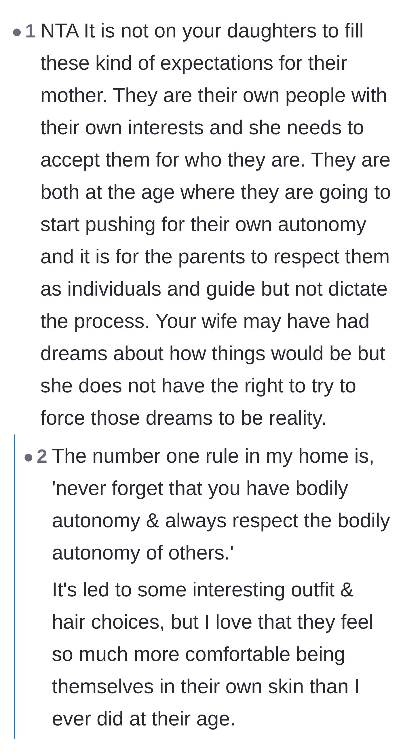 Comment thread 4 - A thread focusing on bodily autonomy and respecting children as individuals pushing for their own identity.