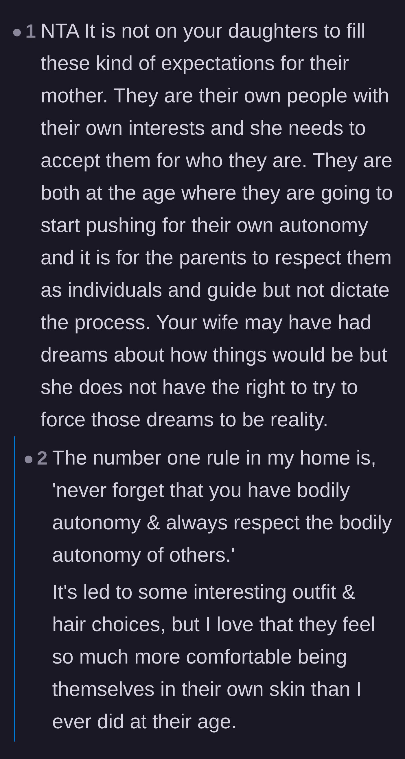 Comment thread 4 - A thread focusing on bodily autonomy and respecting children as individuals pushing for their own identity.