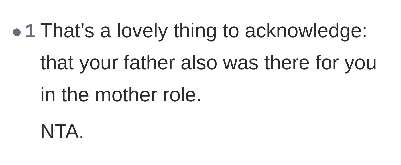Comment thread 3 - A sweet comment praising the daughter for acknowledging her father's role as both mom and dad.