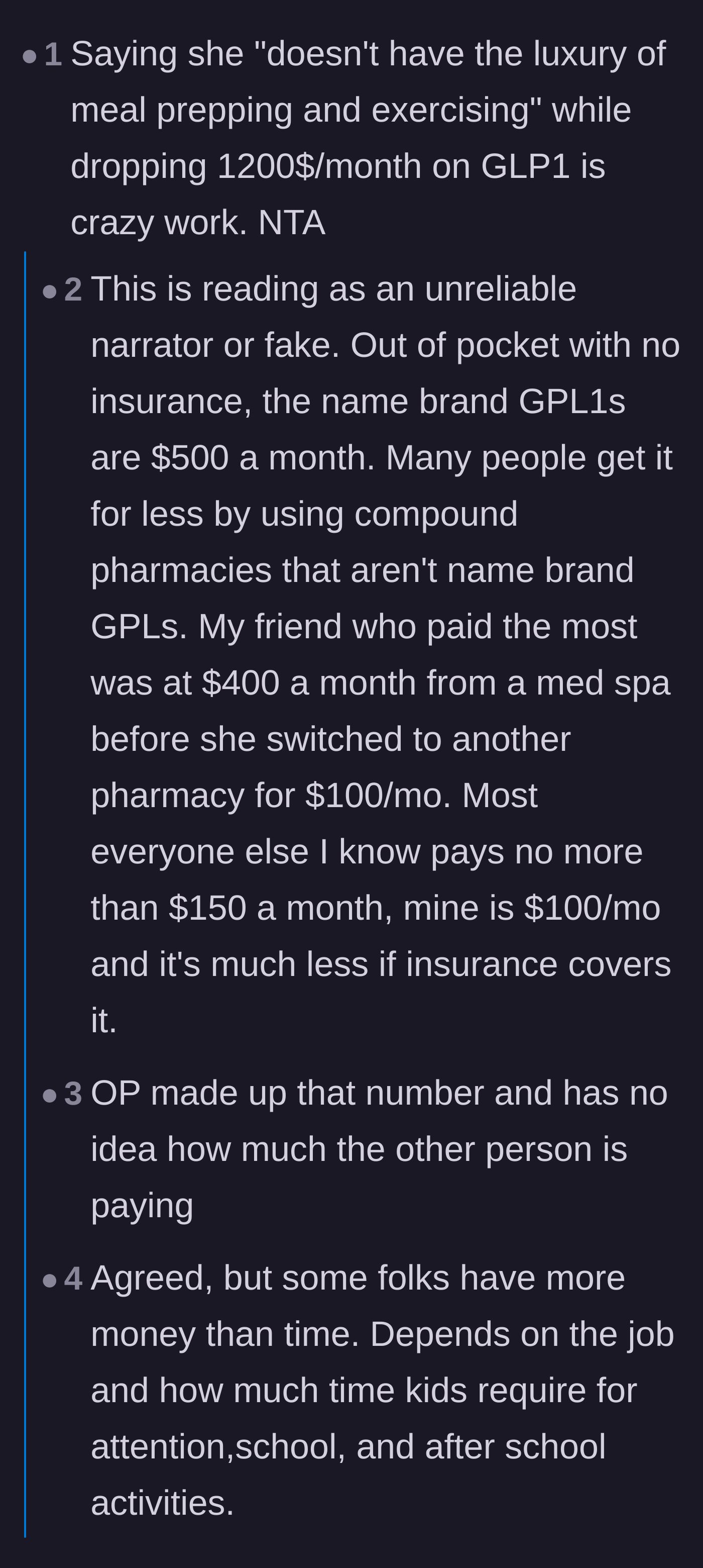 Comment thread 6 - Skepticism over the $1,200 monthly cost claim and real-world breakdowns of compounding pharmacies and lifestyle savings.