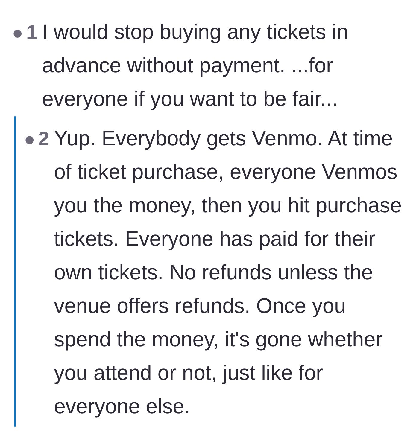 Comment thread 4 - Implementing a blanket upfront payment policy for the entire friend group