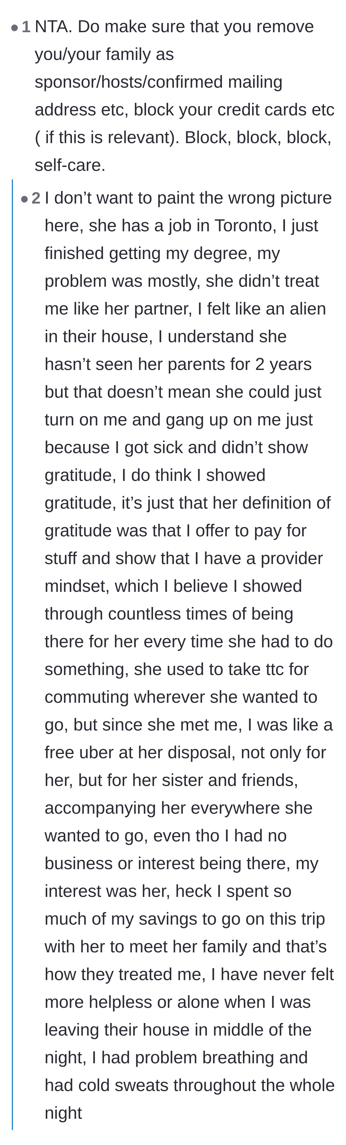 Comment thread 4 - Commenters urging the boyfriend to stop making excuses for his ex and to prioritize his own healing.