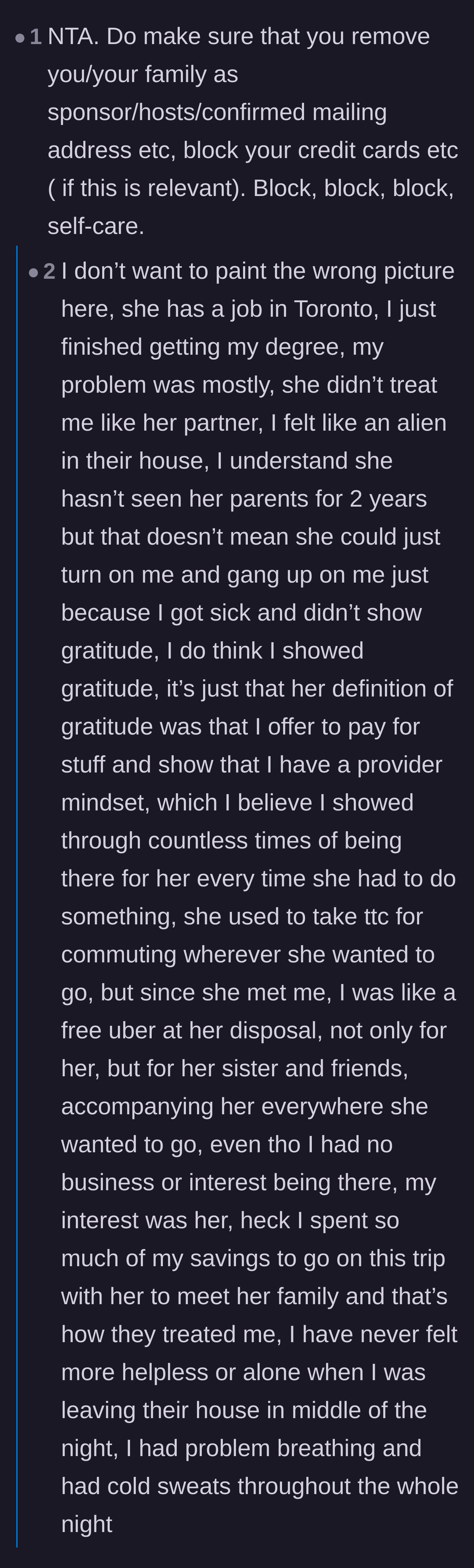 Comment thread 4 - Commenters urging the boyfriend to stop making excuses for his ex and to prioritize his own healing.