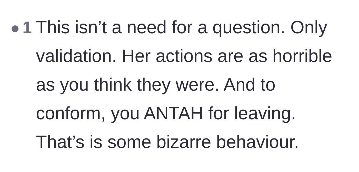 Comment thread 4 - A commenter emphasizes that the author doesn't need to question herself because the bride's behavior was inexplicably cruel.