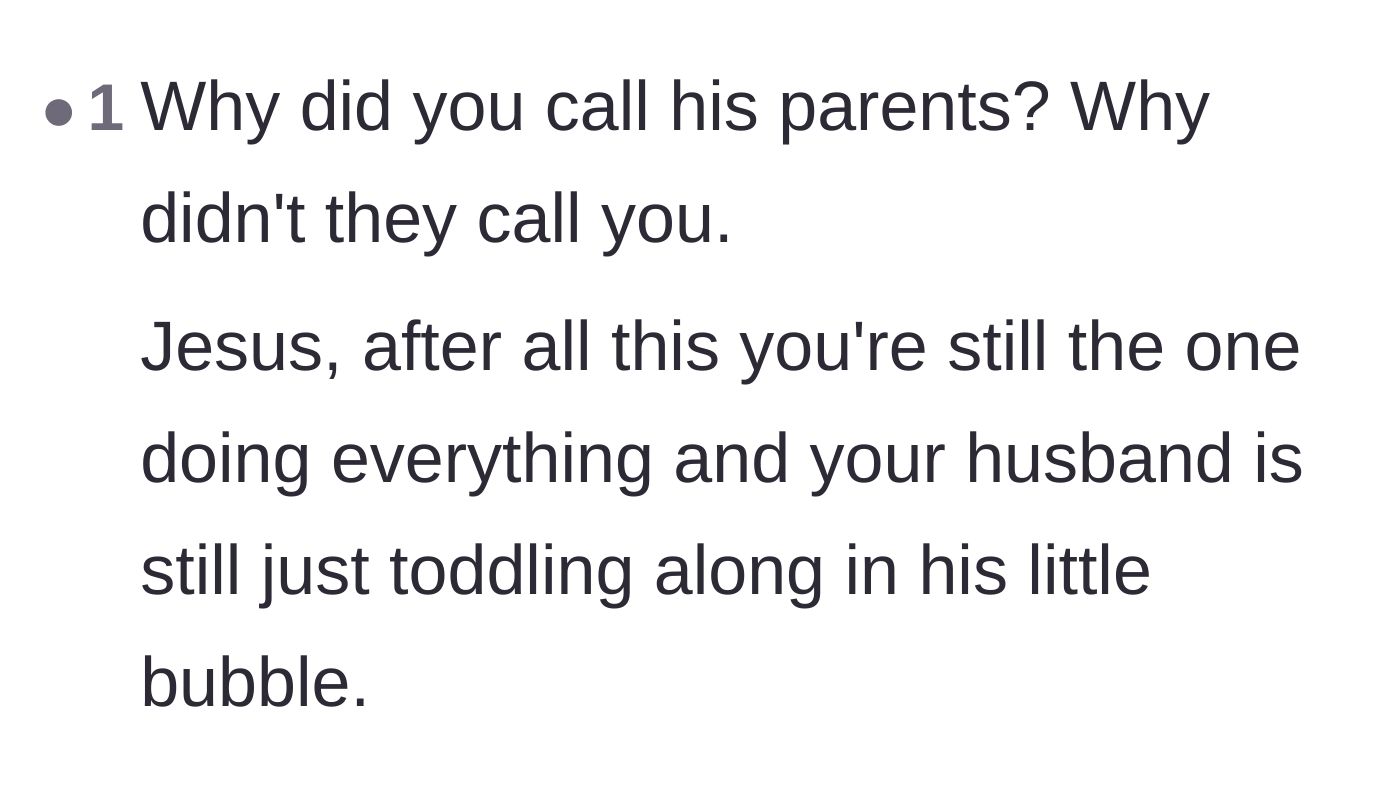 Comment thread 5 - Questioning why the stepmother had to initiate the phone call with the in-laws instead of the husband demanding they apologize.