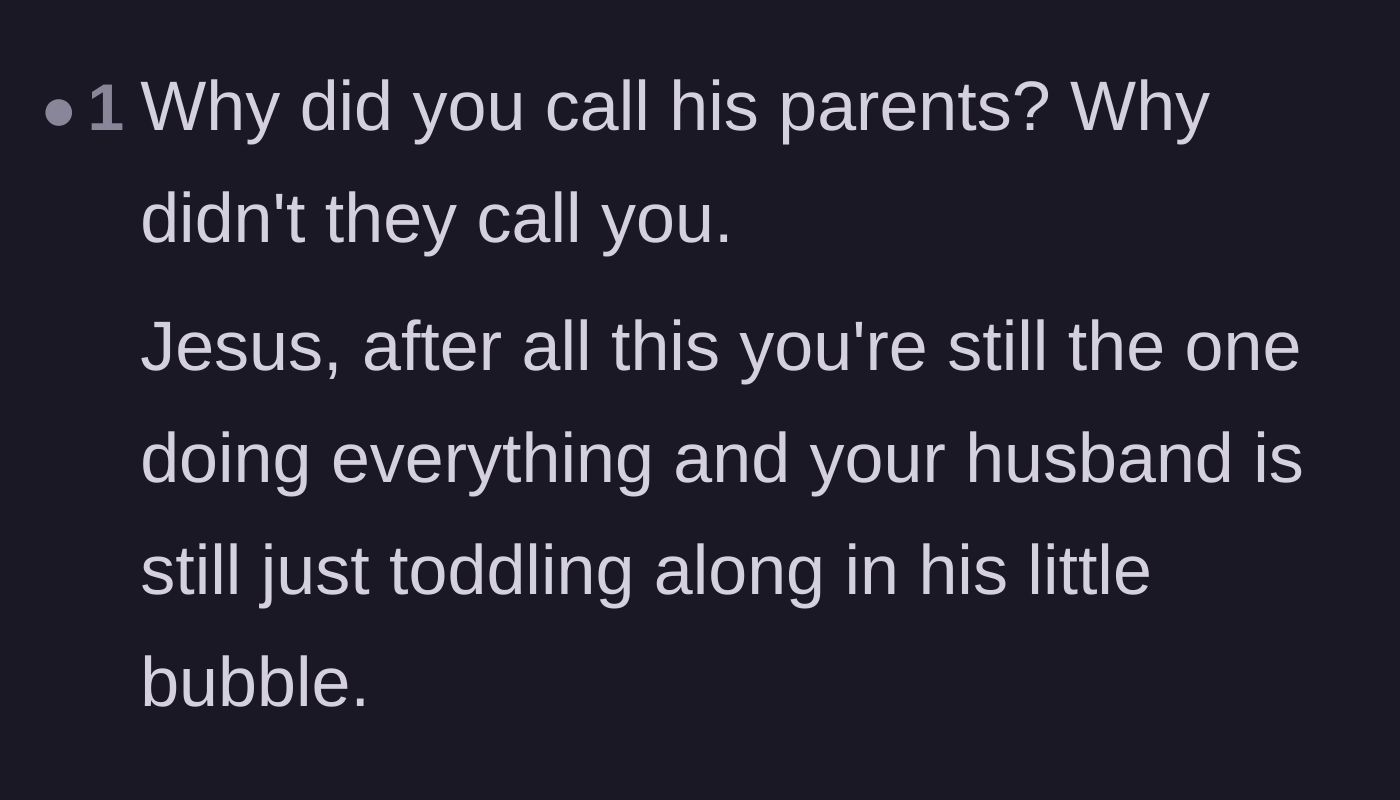 Comment thread 5 - Questioning why the stepmother had to initiate the phone call with the in-laws instead of the husband demanding they apologize.