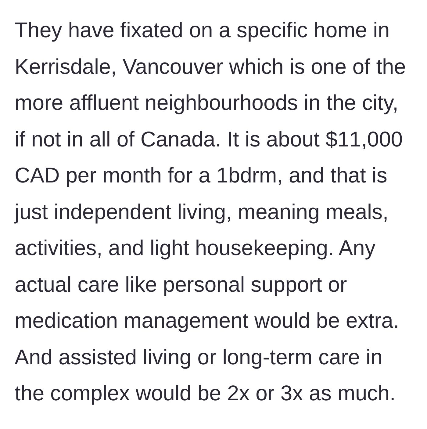 Story part 2 - Parents fixate on an ultra-luxury $11k/month facility in Kerrisdale, Vancouver.