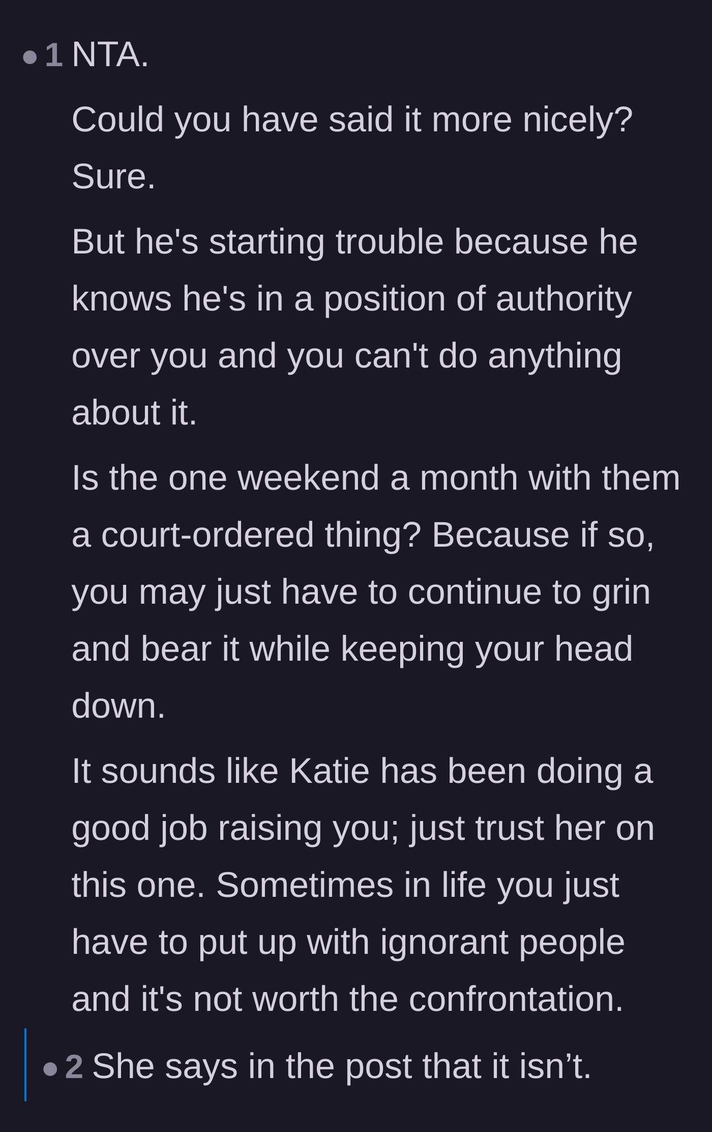 Comment thread 5 - Analyzing the power dynamics of an adult abusing their authority over a teenager.