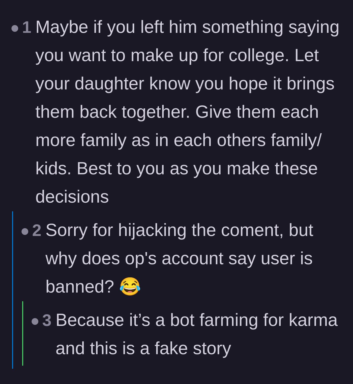 Comment thread suggesting the inheritance be used as a final apology to reunite the estranged brother and sister.