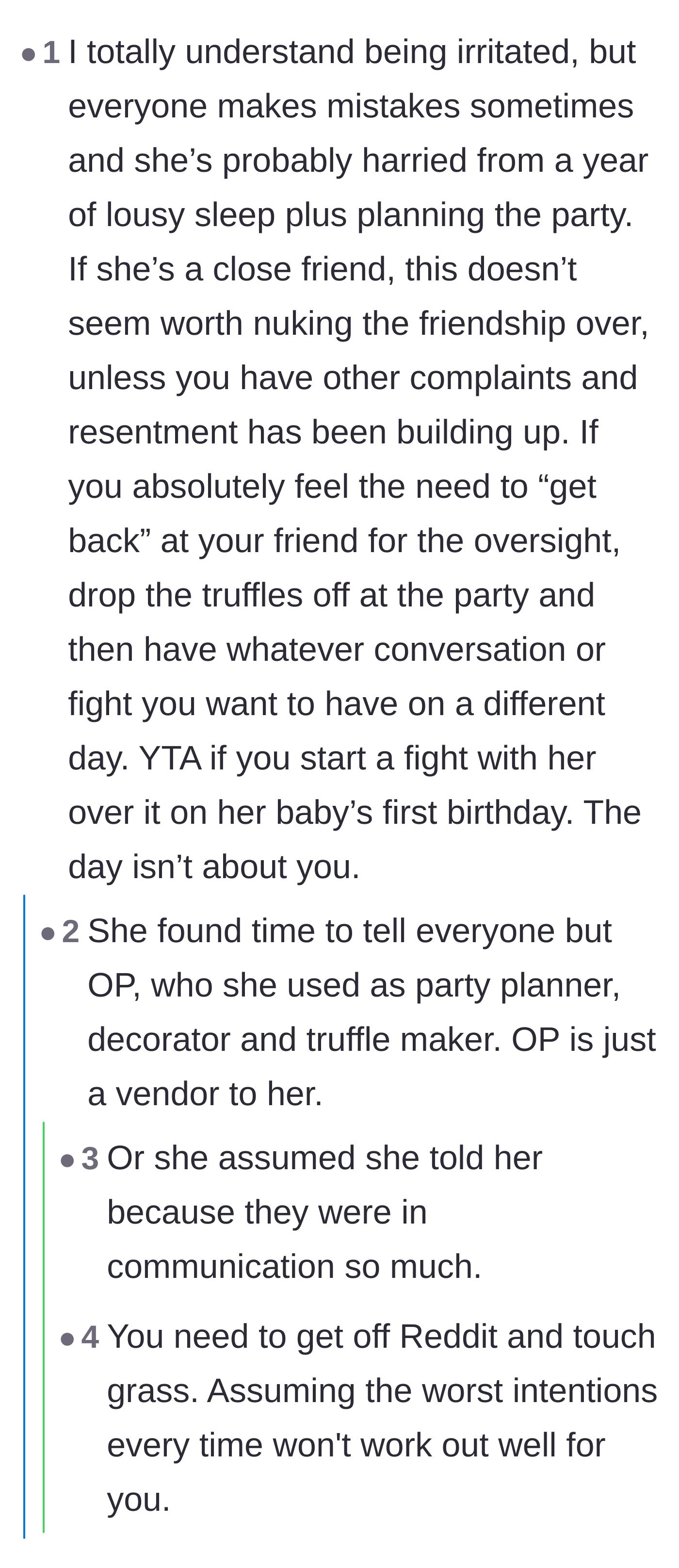 Comment thread 5 - A psychological deep dive into why assuming the absolute worst intentions is a miserable way to navigate friendships.