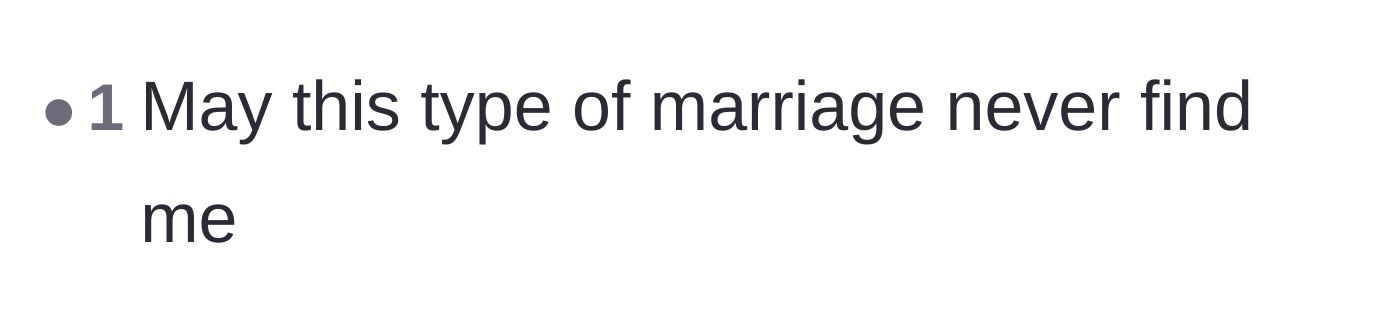 Comment thread 4 - A short comment praying to never end up in a marriage like this one.