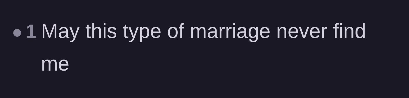 Comment thread 4 - A short comment praying to never end up in a marriage like this one.