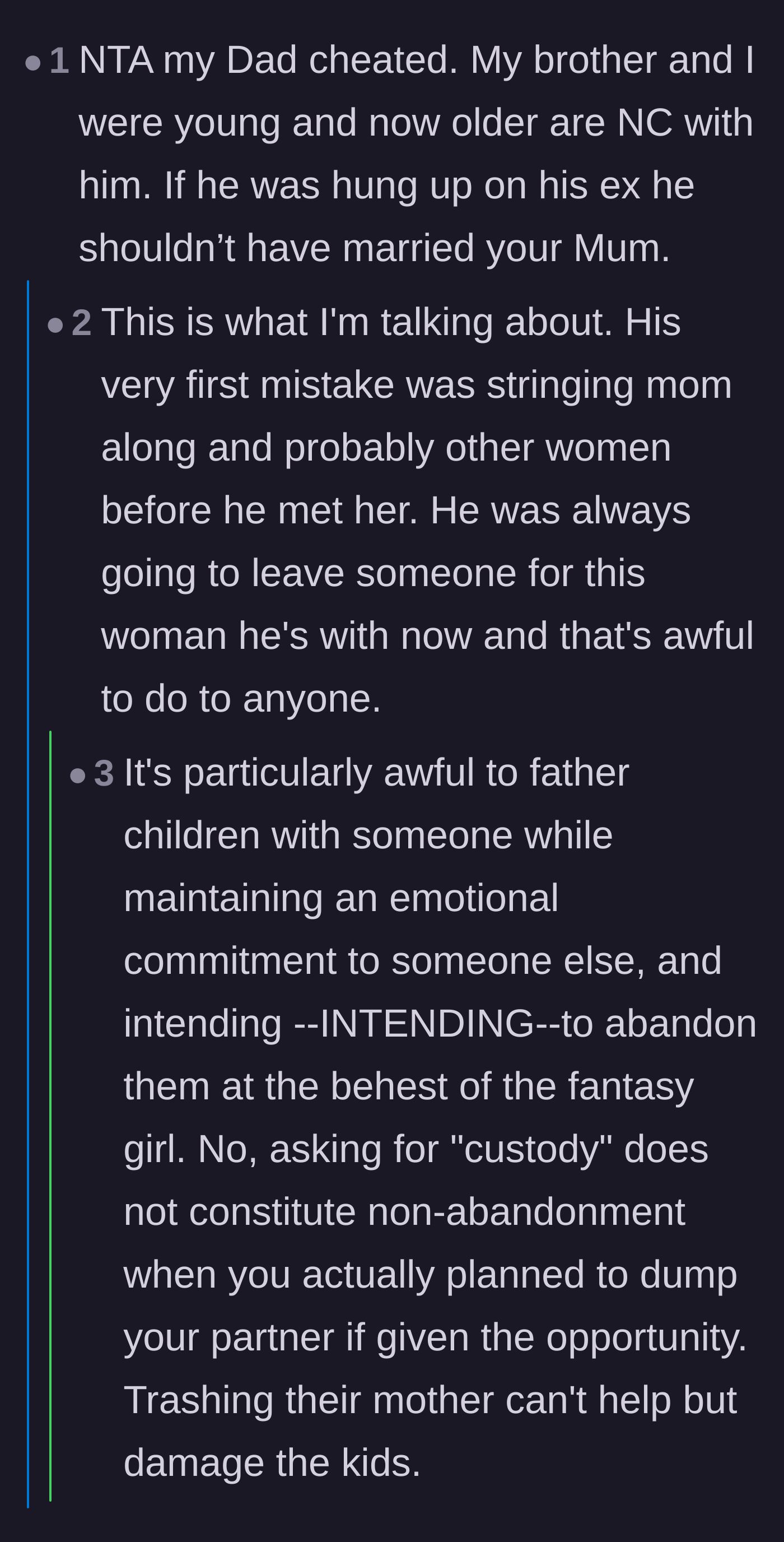 Comment thread 3 - A debate about the absurdity of destroying a decades-long marriage to chase a juvenile high school fantasy.