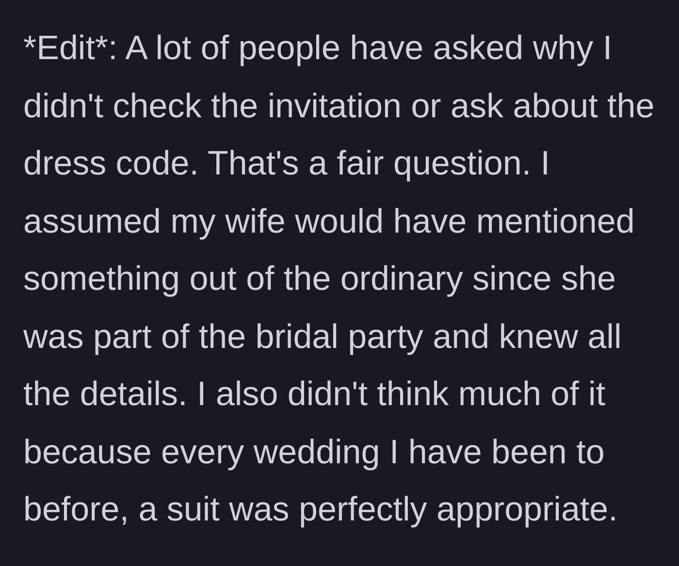 Story part 6 - Husband looking thoughtfully at a wedding invitation, reflecting on his own assumptions.