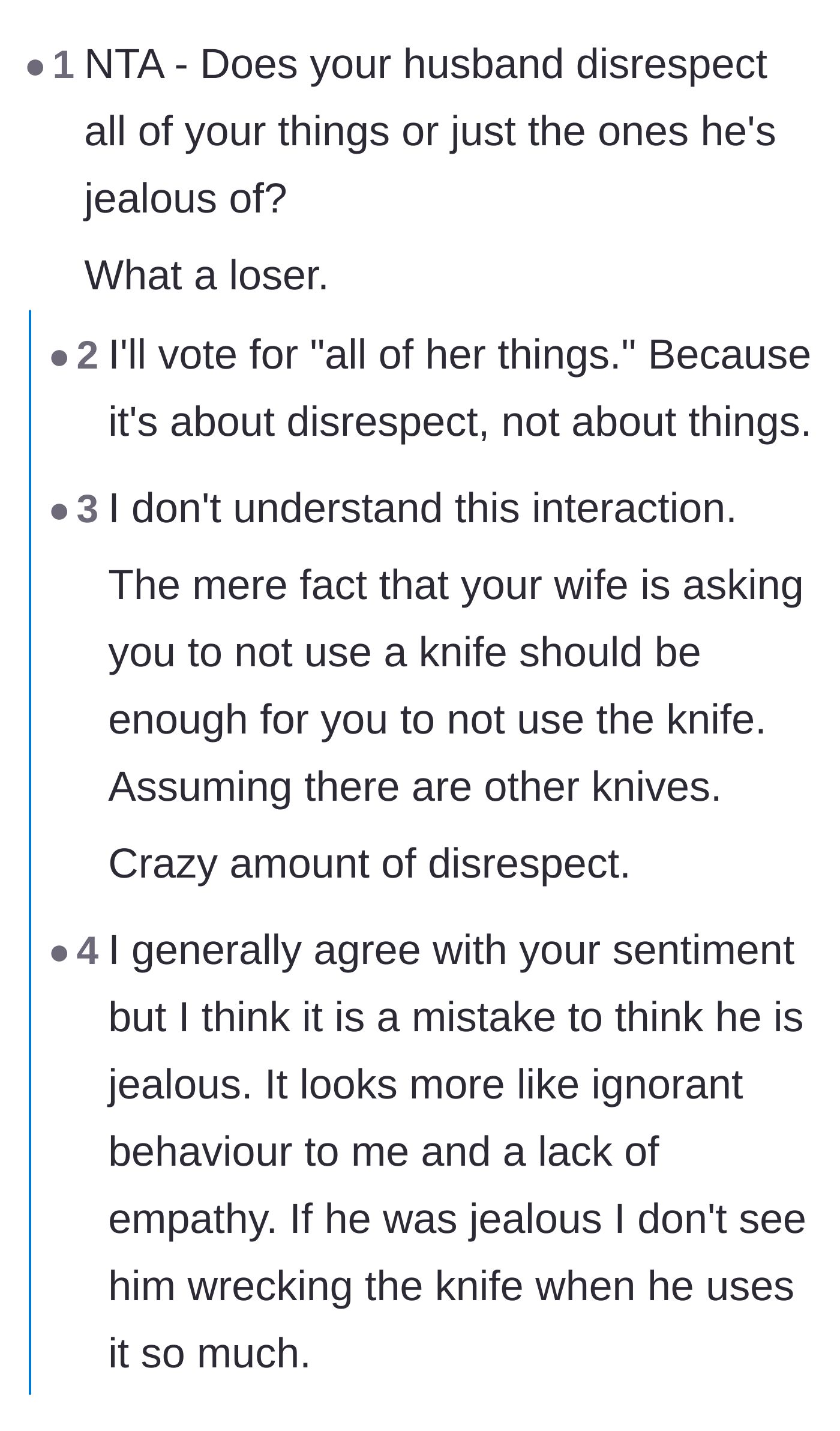 Comment thread 3 - A deep dive into how ignoring a simple request shows a fundamental lack of respect for a partner.