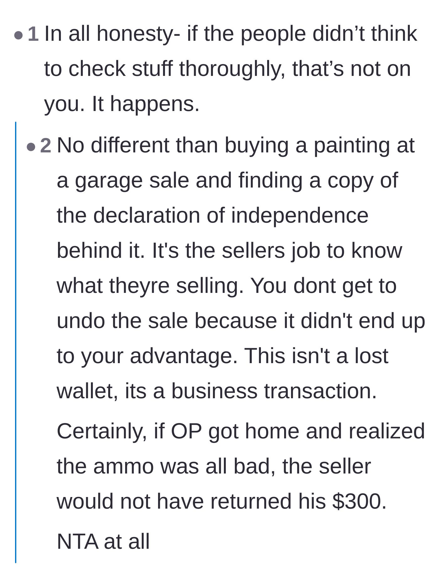 Comment thread 4 - A comparison between buying these ammo cans and the classic pattern of finding a rare document behind a cheap thrift store painting.