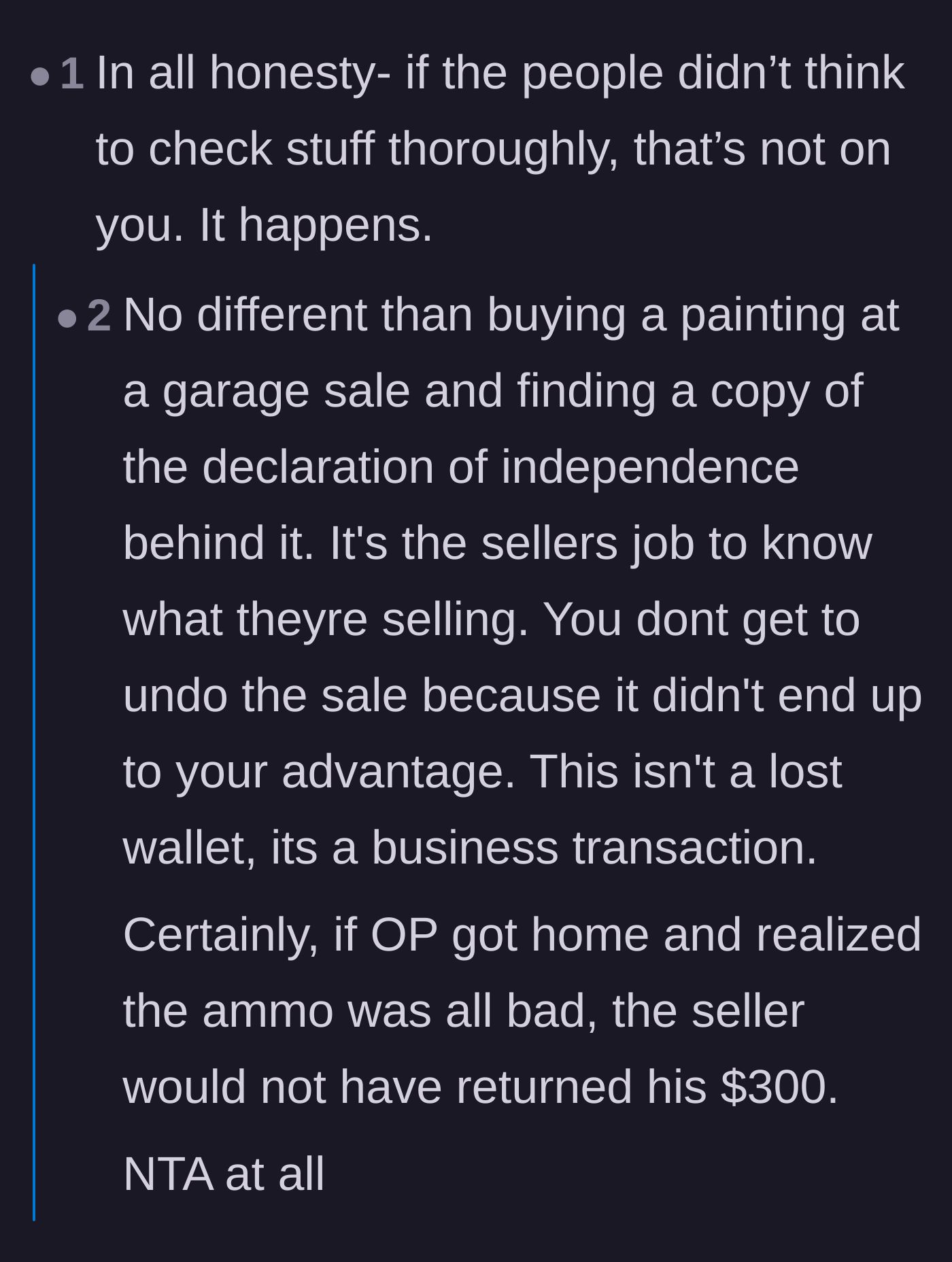 Comment thread 4 - A comparison between buying these ammo cans and the classic pattern of finding a rare document behind a cheap thrift store painting.