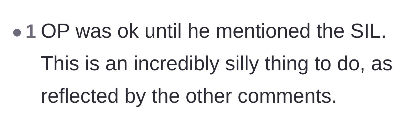 Comment thread 6 - A user points out that the story was completely understandable right up until the plan to sleep with the ex-sister-in-law.