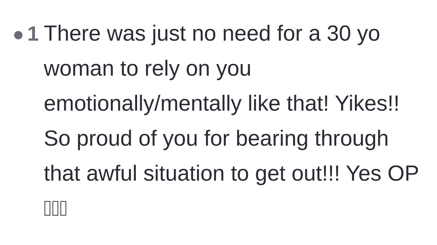 Comment thread 2 - A user pointing out how inappropriate it was for a 30-year-old woman to rely so heavily on a 21-year-old student.