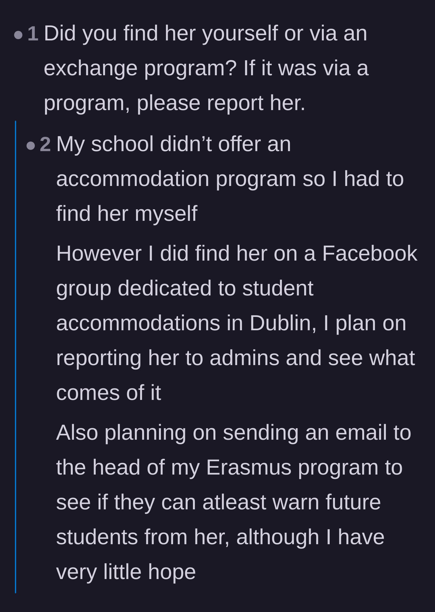 Comment thread 3 - Irish locals apologizing for the landlord's behavior and urging OP to report the unofficial sublet setup.