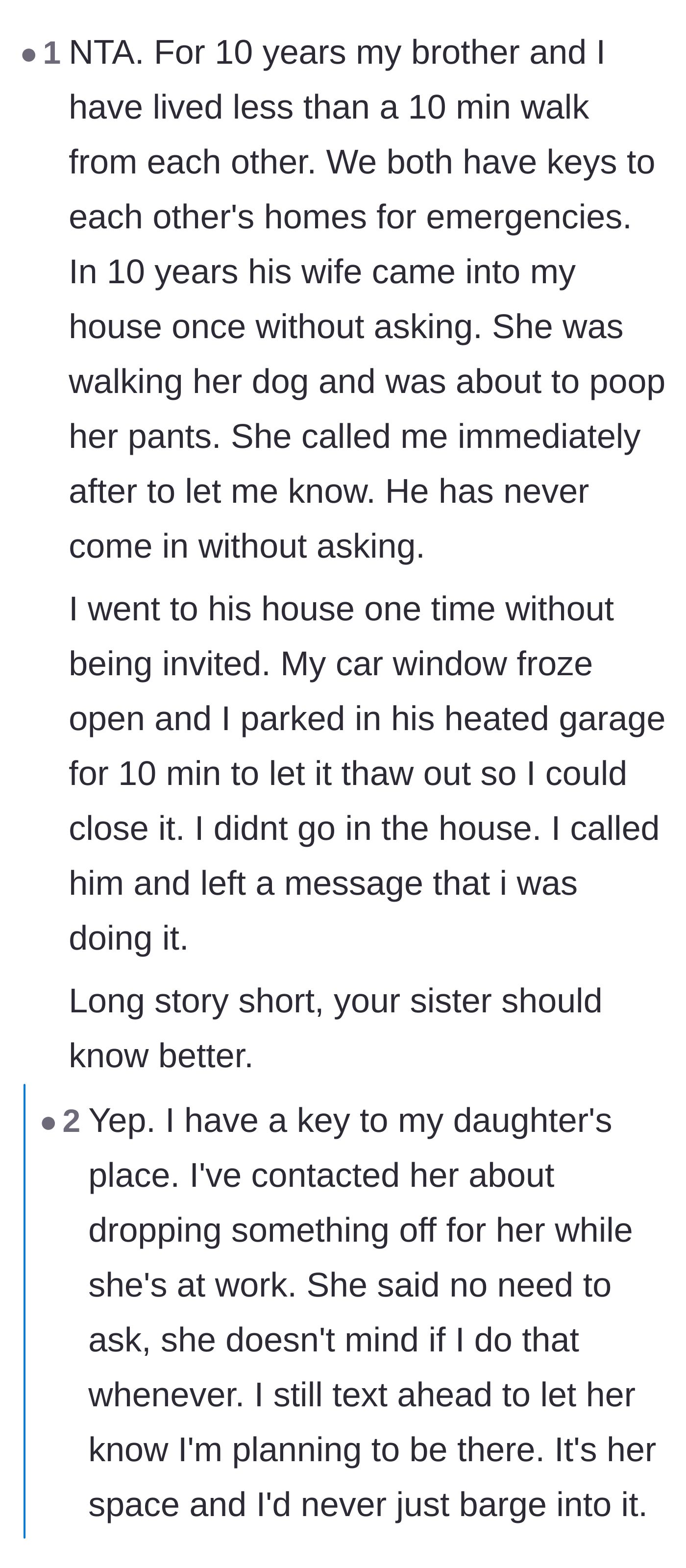Comment thread 4 - Readers share healthy examples of sibling boundaries and what a real emergency actually looks like.