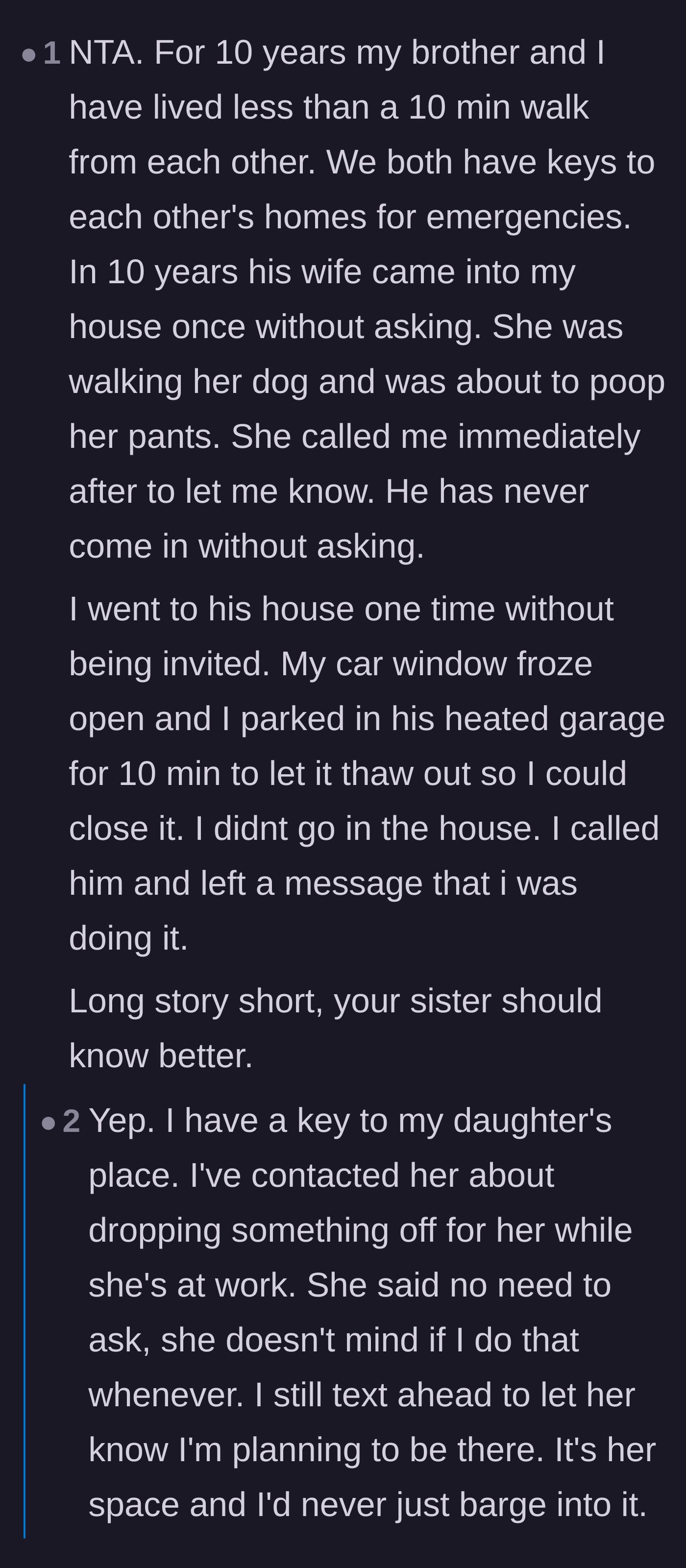 Comment thread 4 - Readers share healthy examples of sibling boundaries and what a real emergency actually looks like.