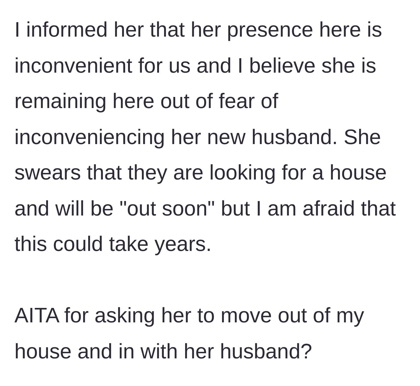 Story part 3 - Father confronts daughter about moving out, fearing her temporary stay will turn into years.