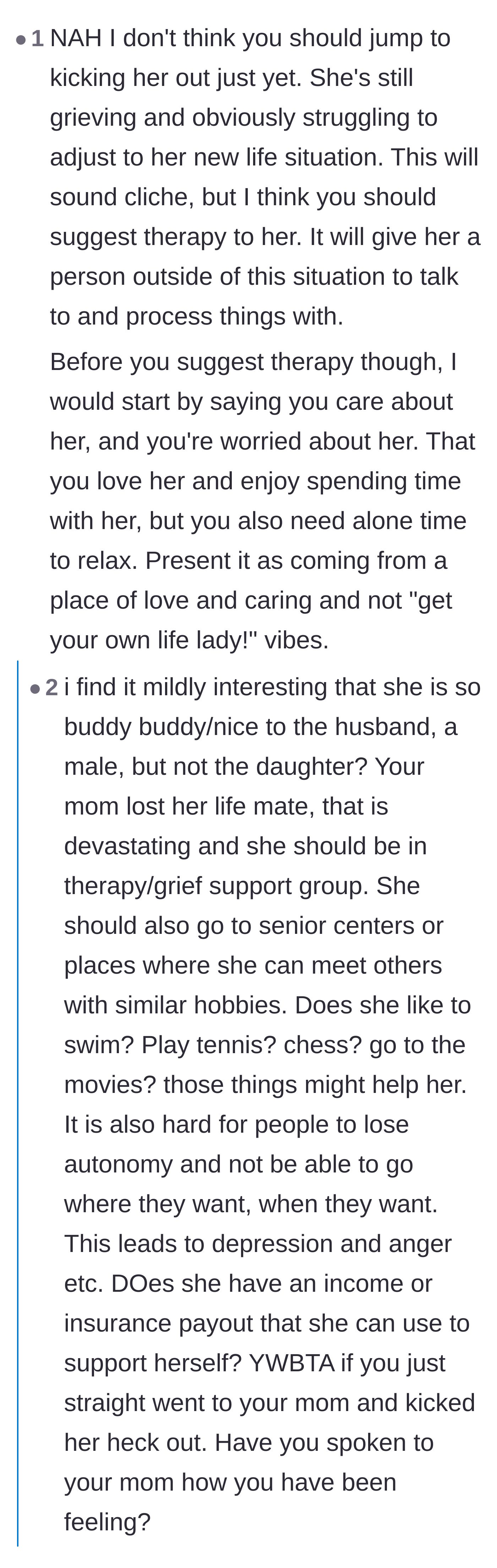 Comment thread 5 - Commenters dissecting the mother's blatant double standard of being sweet to the boyfriend but terrible to her daughter.