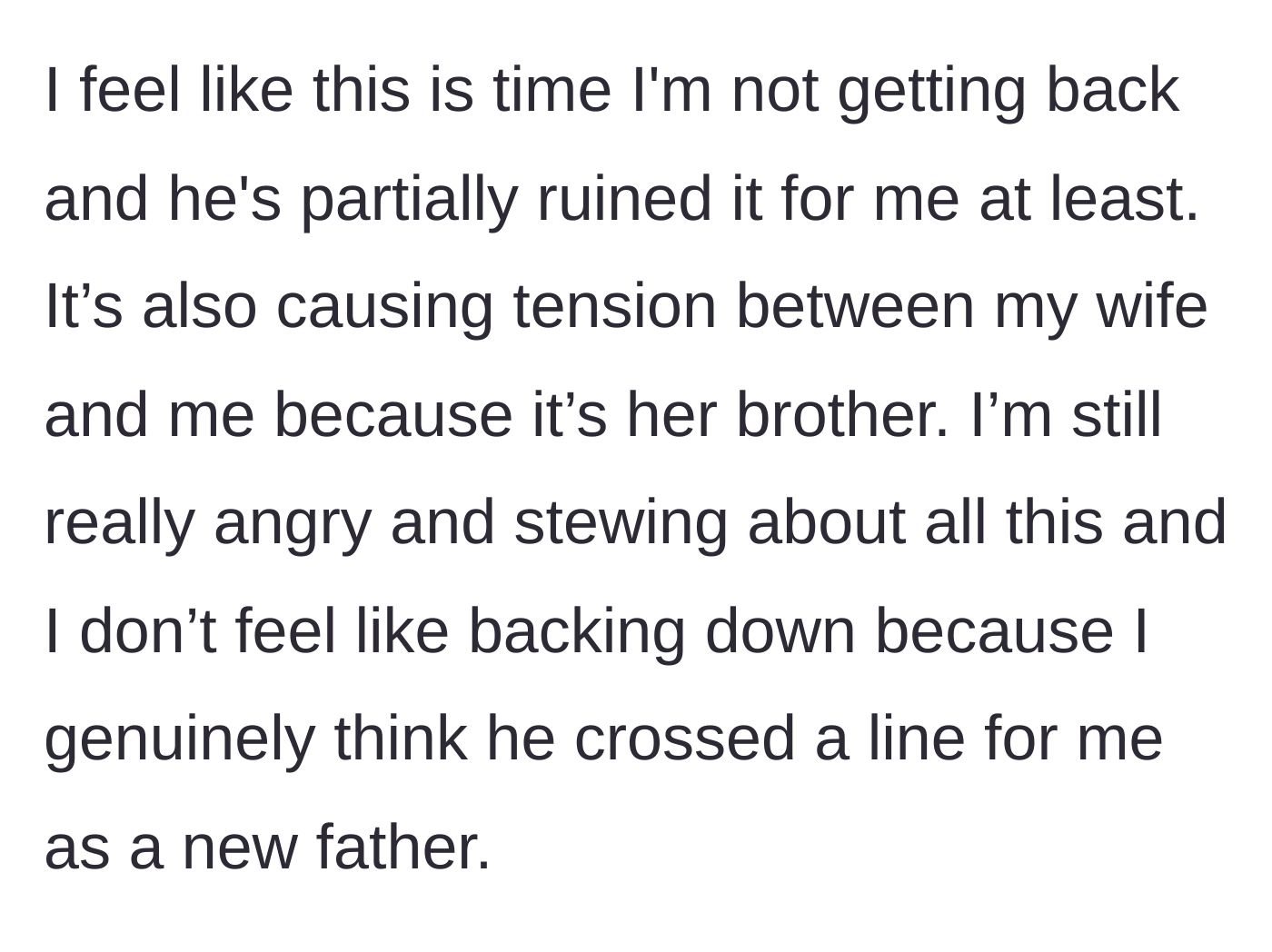 Story part 8 - The conflict causes heartbreaking tension between the husband and wife, with the wife regretting sharing the painful comments.