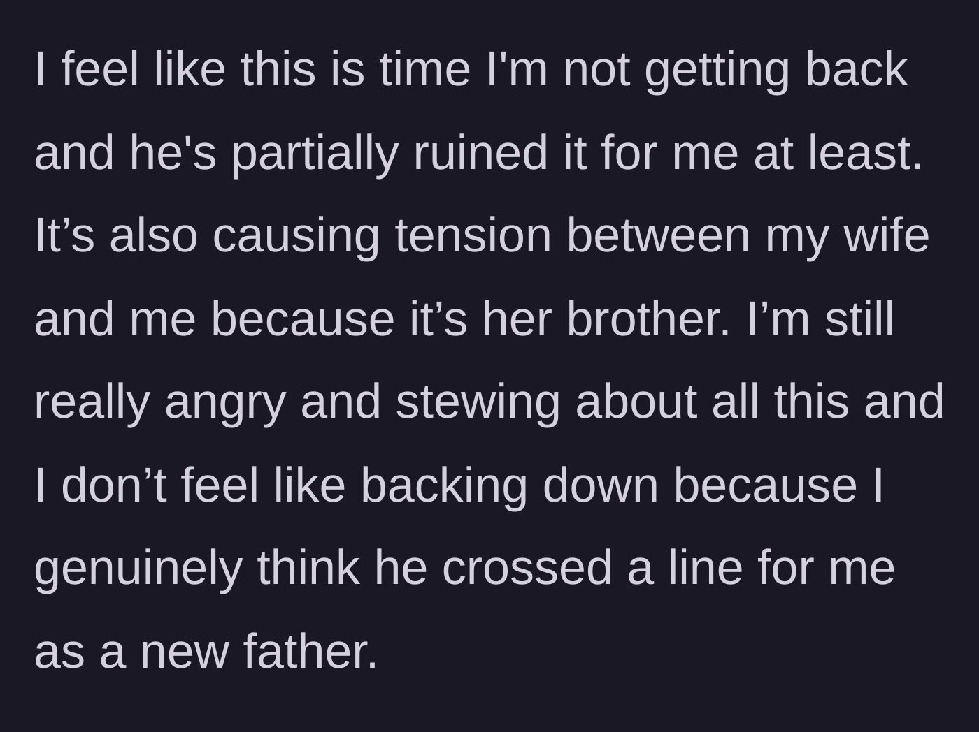 Story part 8 - The conflict causes heartbreaking tension between the husband and wife, with the wife regretting sharing the painful comments.