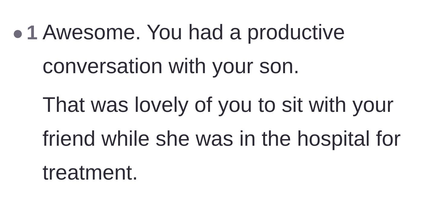 Comment thread 5 - A user commending the dad for both his productive parenting and his loyalty to his friend.