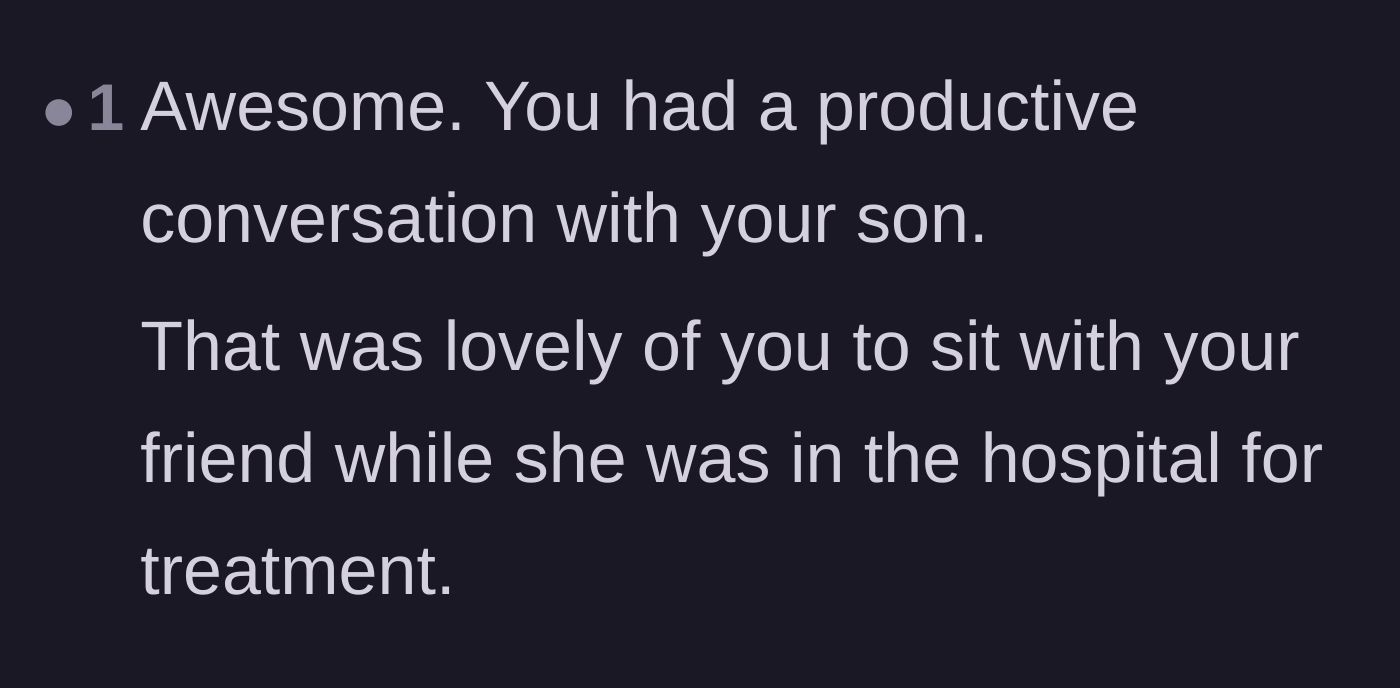 Comment thread 5 - A user commending the dad for both his productive parenting and his loyalty to his friend.