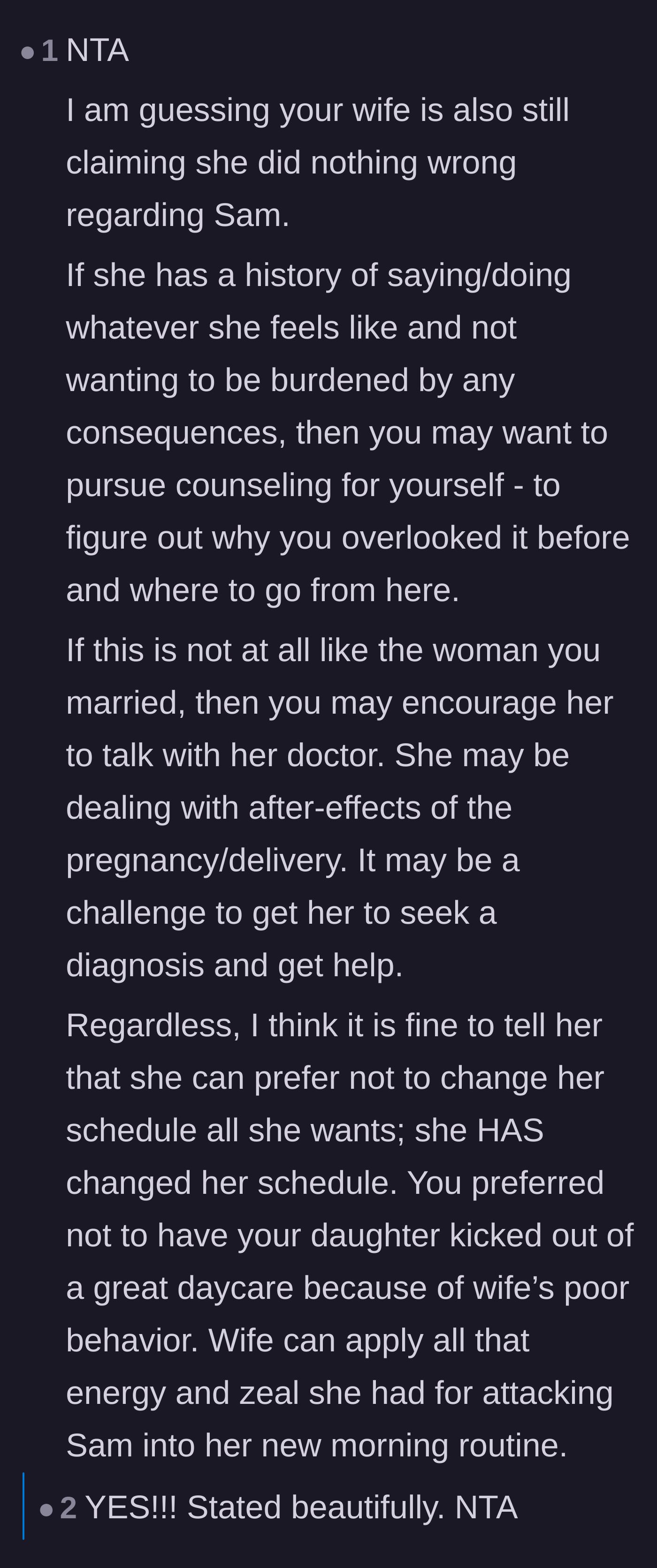 Comment thread 3 - Advice for the husband to evaluate his marriage and enforce boundaries against his wife's lack of accountability.