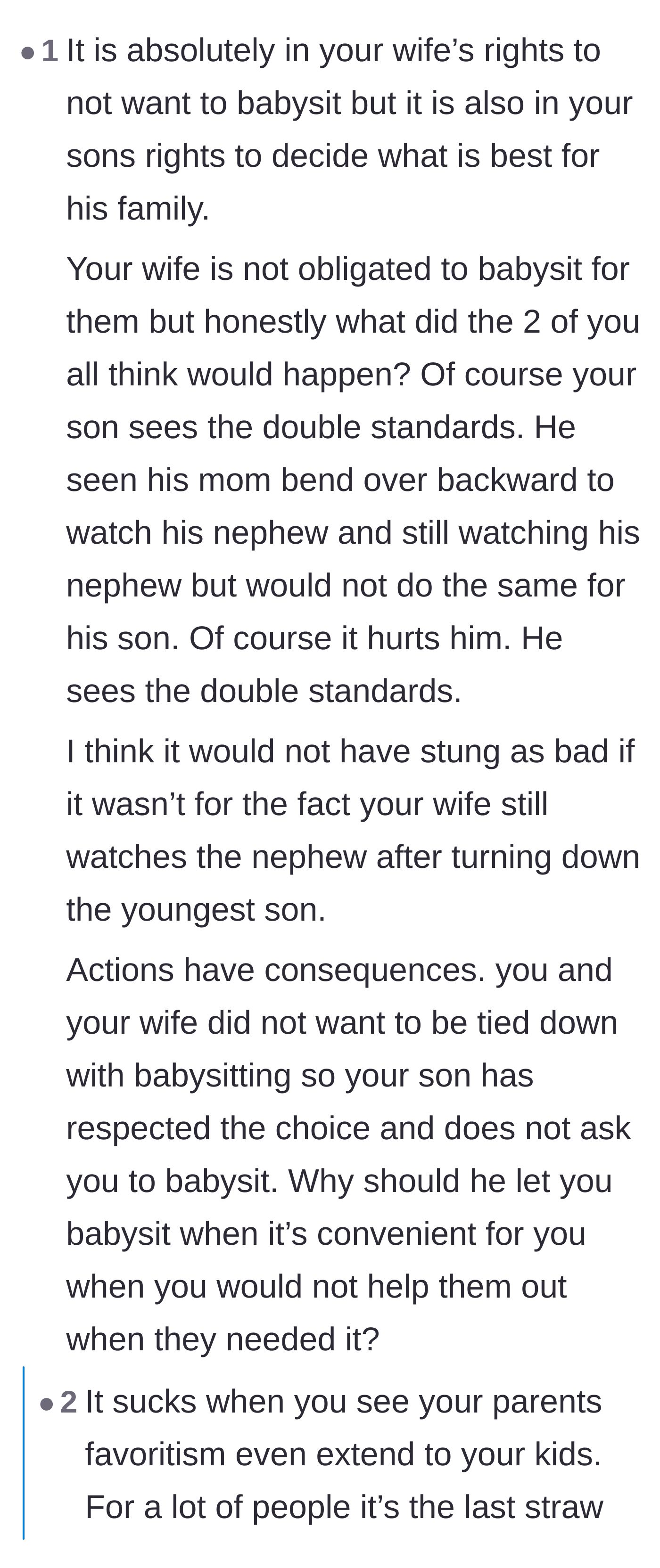 Comment thread 5 - Heartbreaking personal stories from parents who cut off their own families to protect their children from favoritism.