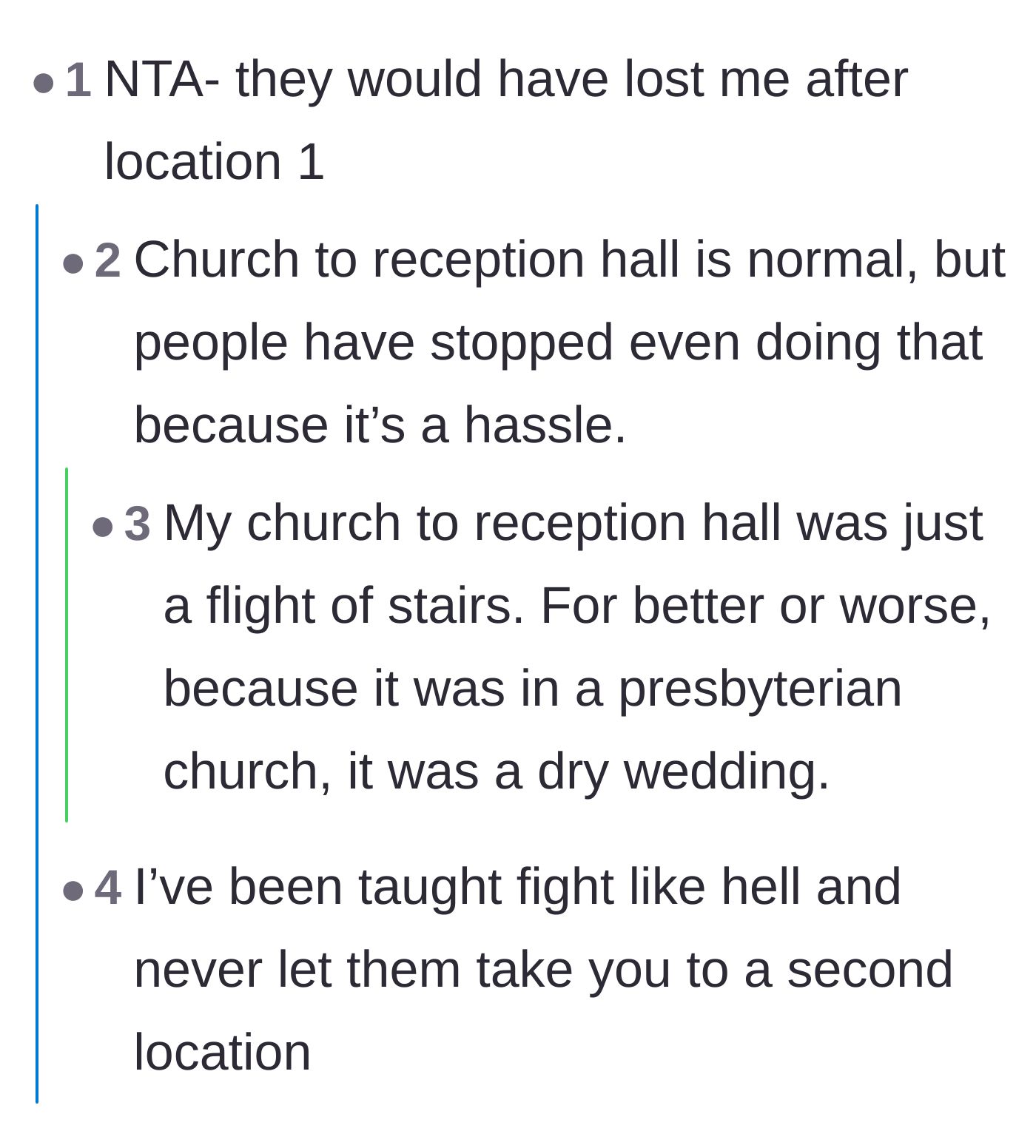 Comment thread 5 - A joke referencing the survival rule of never letting someone take you to a second location.