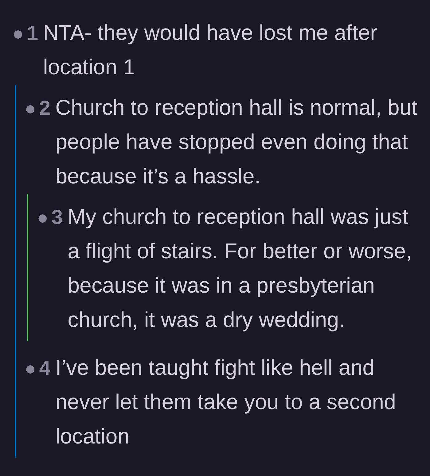 Comment thread 5 - A joke referencing the survival rule of never letting someone take you to a second location.