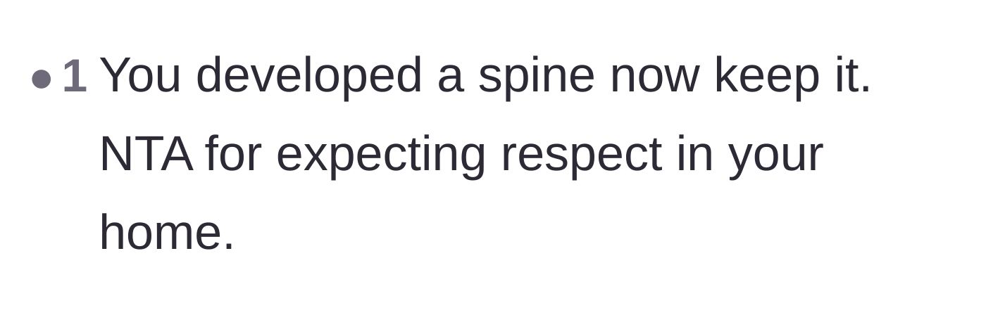 Comment thread 4 - A straightforward cheer for the host finally finding her backbone and demanding basic respect.
