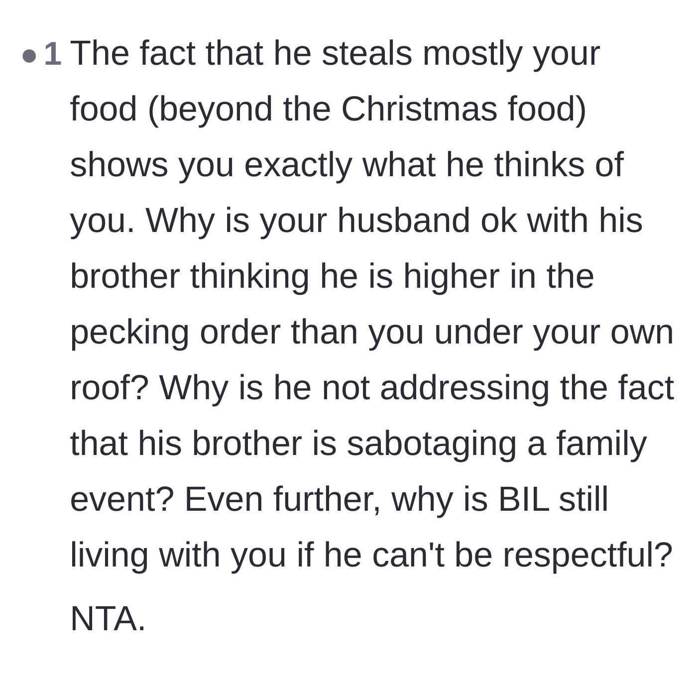 Comment thread 6 - Pointing out that stealing specifically from the wife is a deliberate sign of disrespect