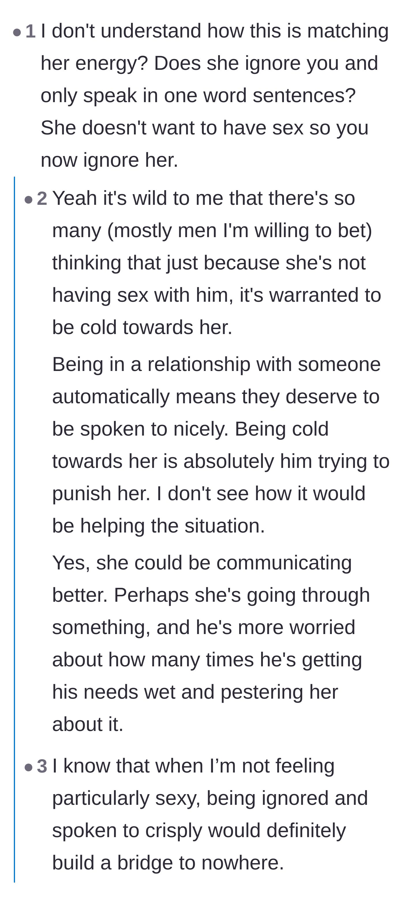 Comment thread 4 - Outrage over the husband treating basic kindness as transactional after an 18-year marriage.
