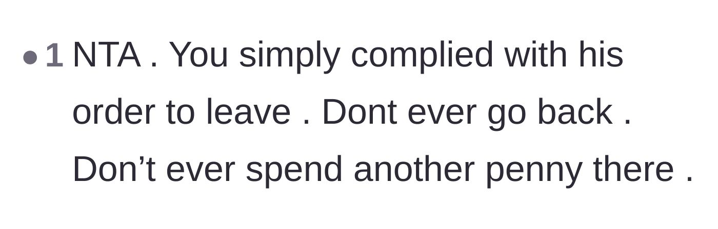 Comment thread 5 - Straightforward advice affirming his compliance and urging a permanent boycott.