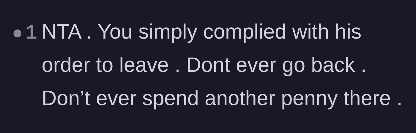 Comment thread 5 - Straightforward advice affirming his compliance and urging a permanent boycott.