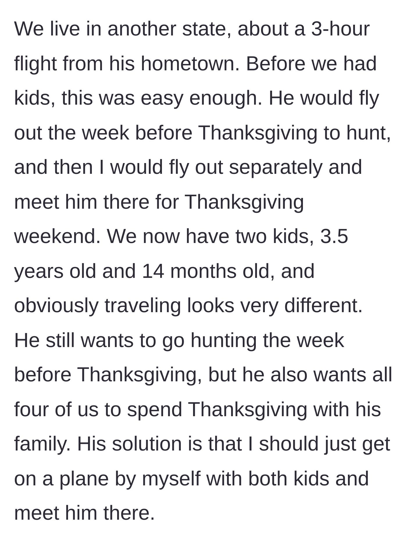 Story part 2 - The logistical nightmare of transitioning from pre-kids travel to wrangling a toddler and a baby on a three-hour flight.
