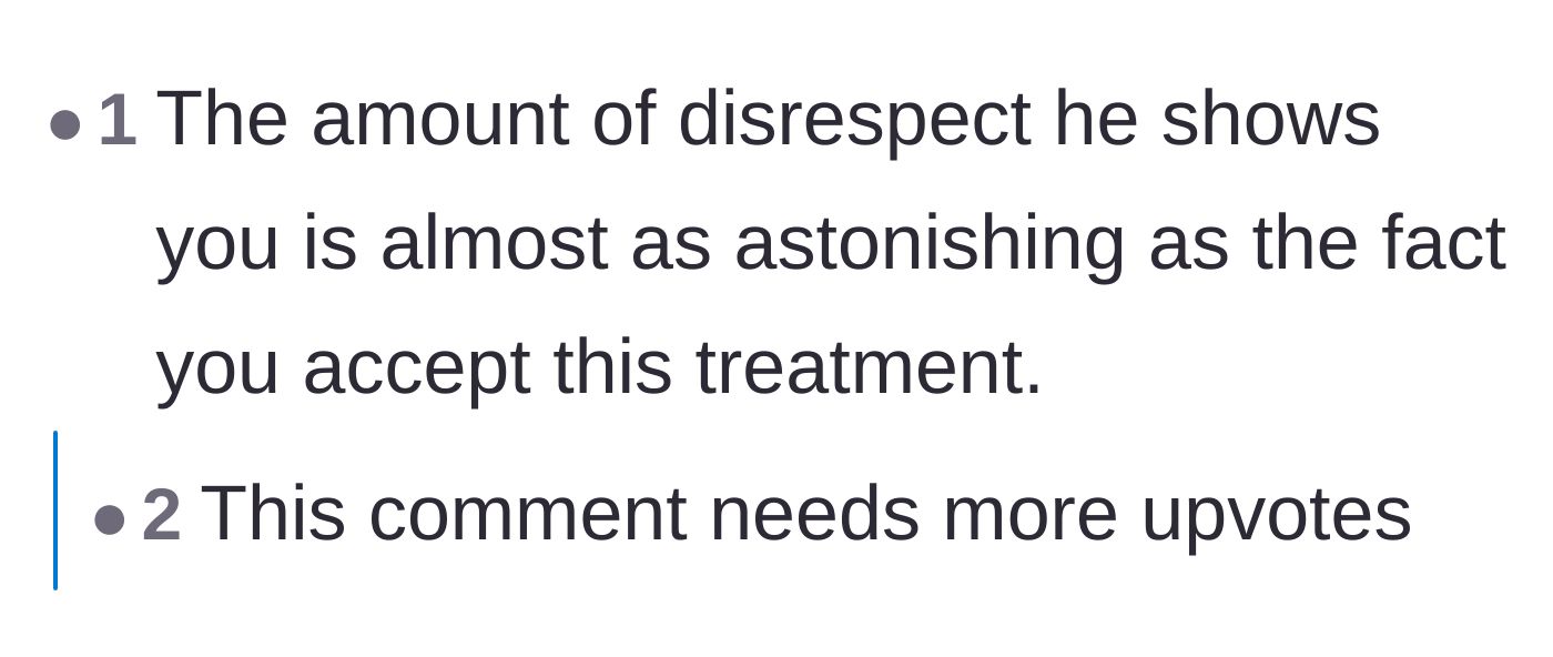 Comment thread 3 - A reader expresses shock at the sheer amount of disrespect the wife is tolerating in her marriage.