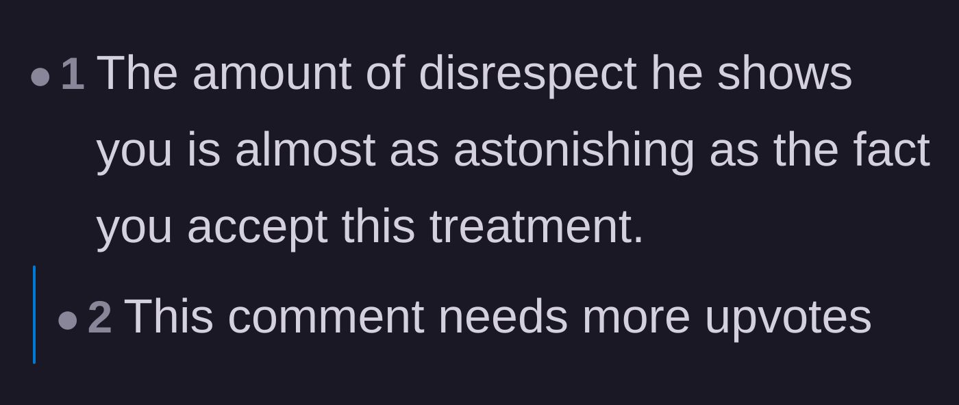 Comment thread 3 - A reader expresses shock at the sheer amount of disrespect the wife is tolerating in her marriage.