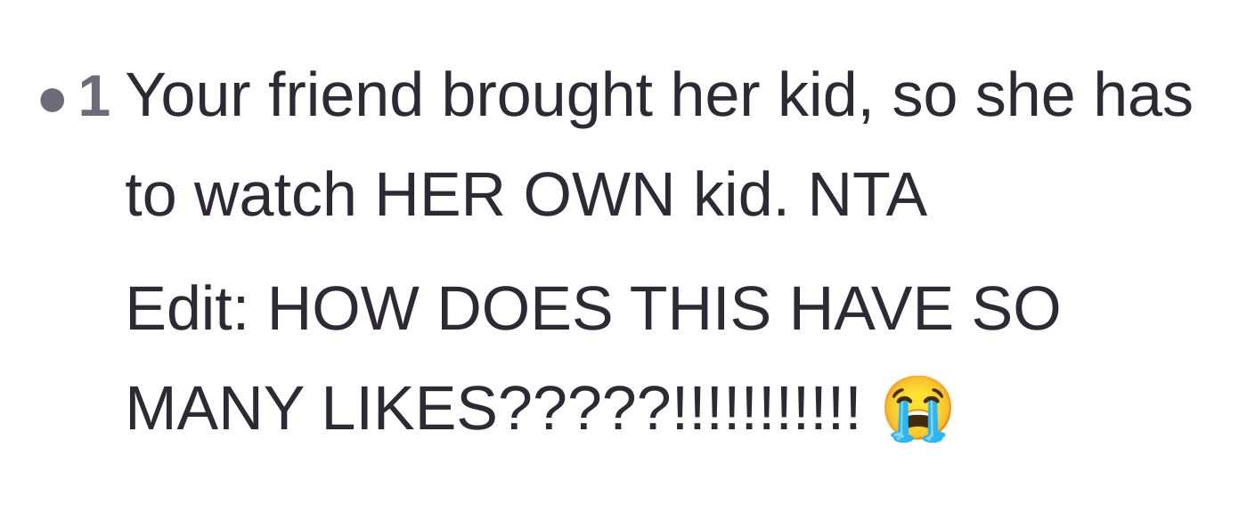 Comment thread 3 - An enthusiastic, highly upvoted comment emphasizing basic parental duty.